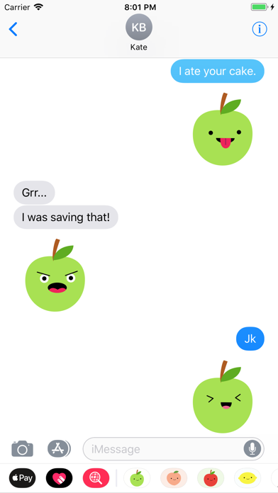 Cute Green Apple Stickers screenshot 3