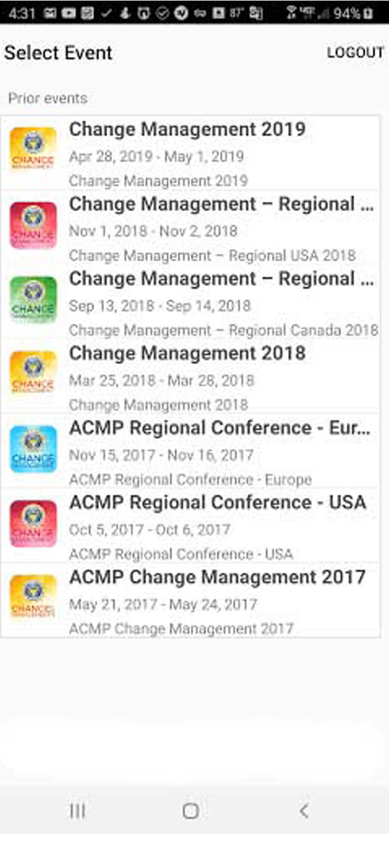 ACMP Change Management Conf screenshot 2