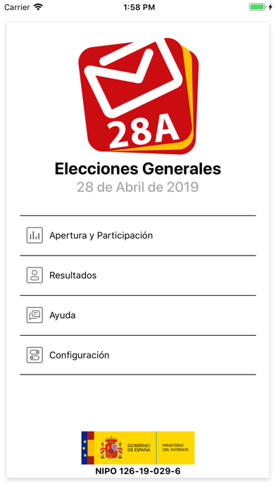 28A Elecciones España 2019 Screenshot