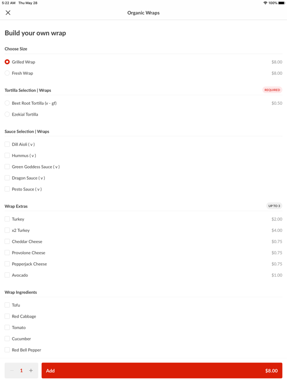 Roots Juice Bar iPad screenshot 4 - Food & Drink app