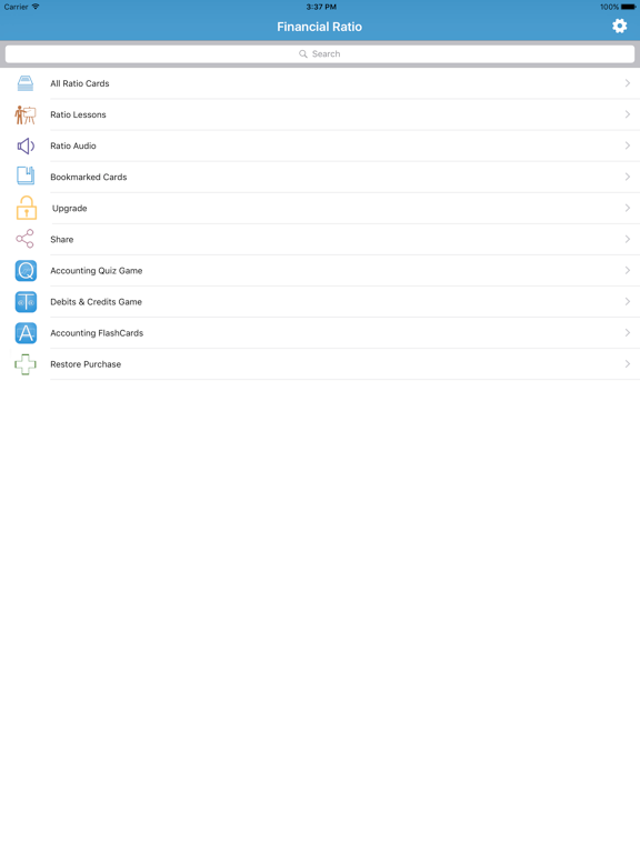 Financial Ratio Flashcards iPad screenshot 1 - Business app