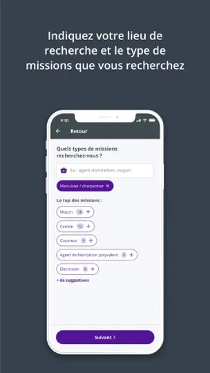 Capture d'écran de Alerte Intérim sur iPhone 2