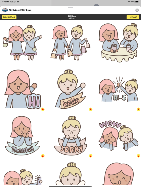 Girlfriend Stickers · iPad screenshot 2 - Stickers app