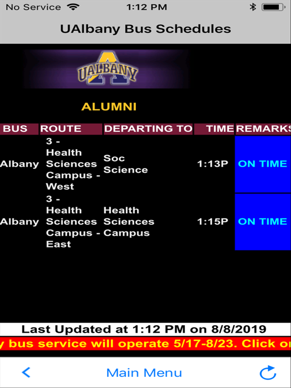 UAlbany Bus Schedules and Map iPad screenshot 3 - Travel app