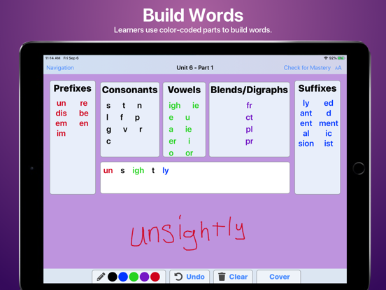 WordBuilder Intervention iPad screenshot