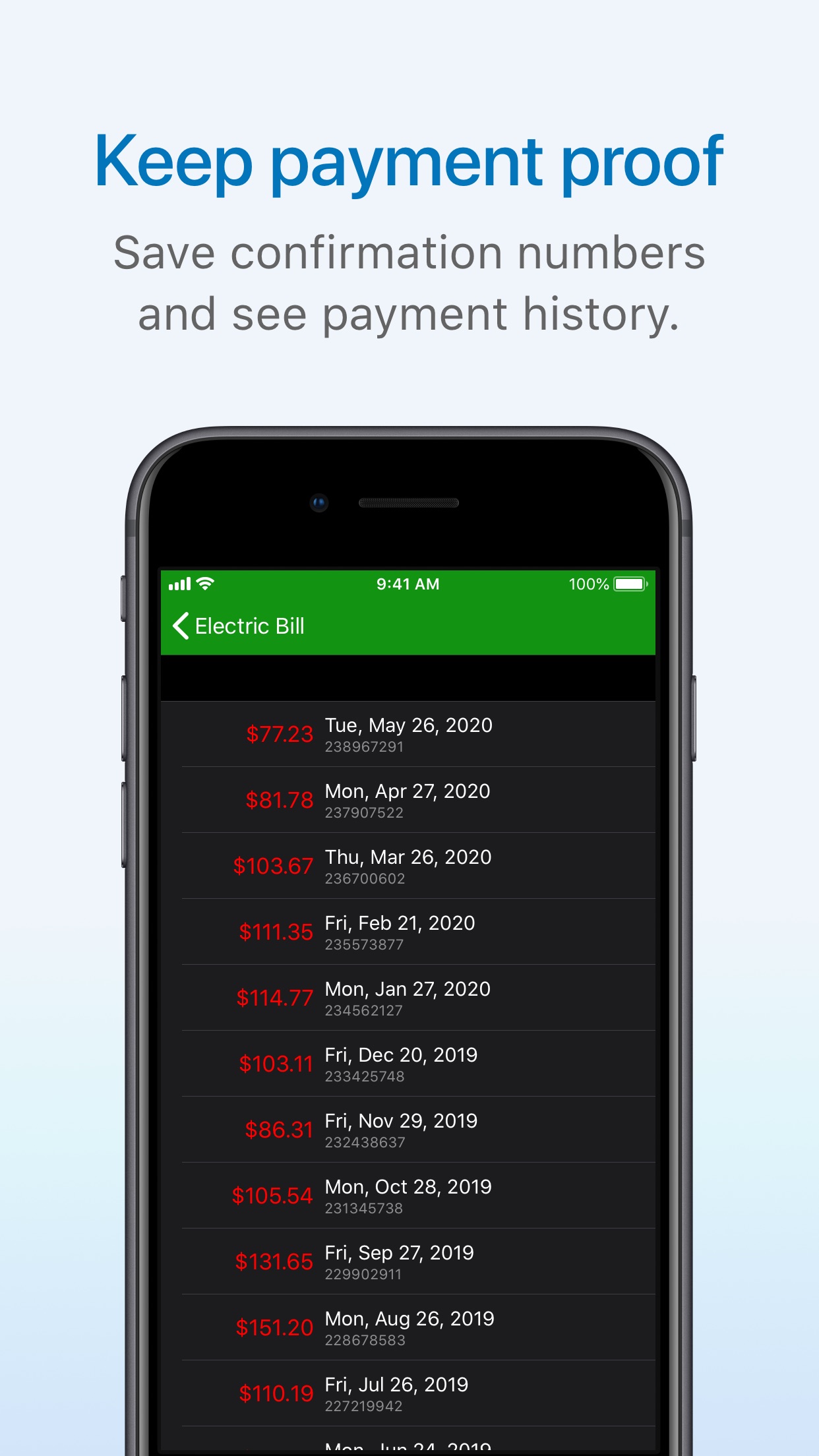 Screenshot do app Chronicle - Bill Organizer