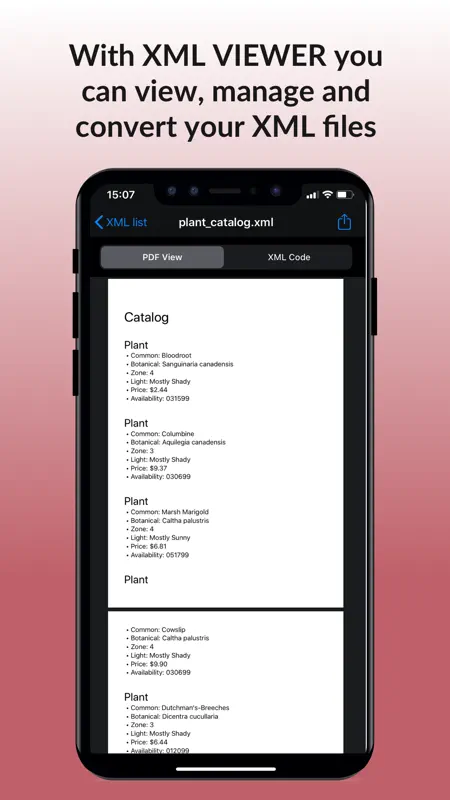 XML Viewer & converter to PDF screenshot 1 of 4