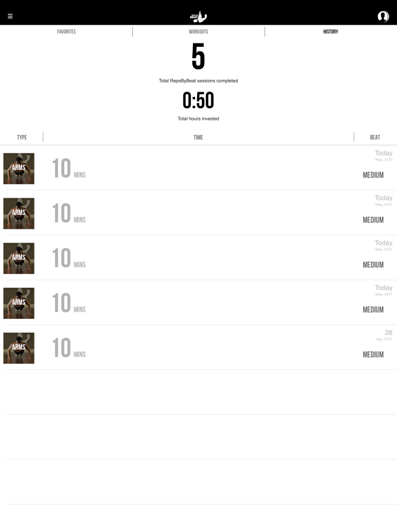 RepsByBeat iPad screenshot 5 - Health & Fitness app