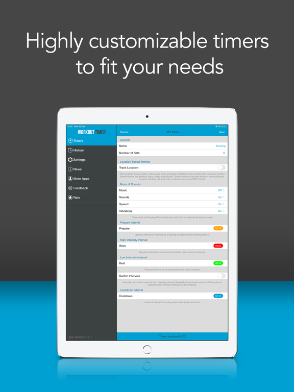 Workout Interval Timer Lite iPad screenshot 5 - Health & Fitness app