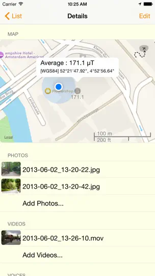Скриншот Gauss Meter на iPhone 5