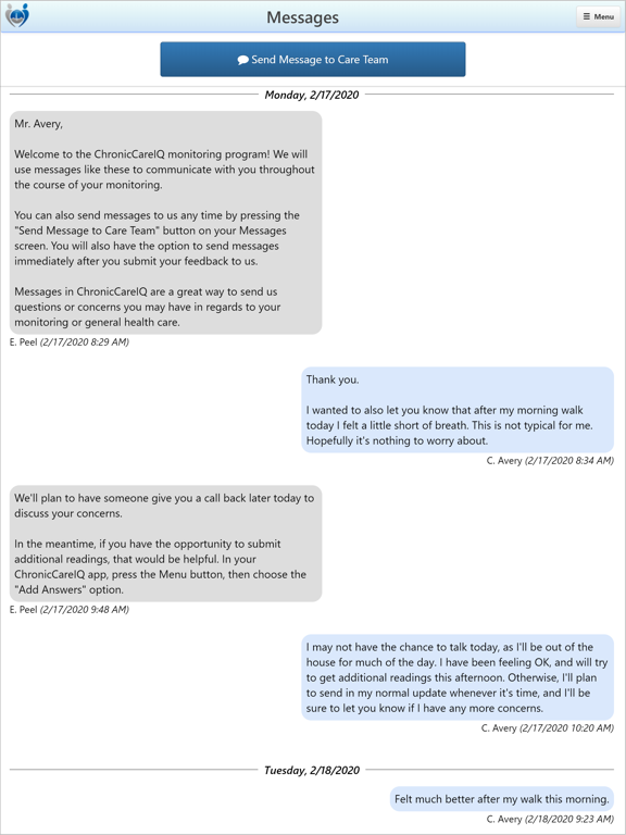 ChronicCareIQ iPad screenshot 3 - Medical app