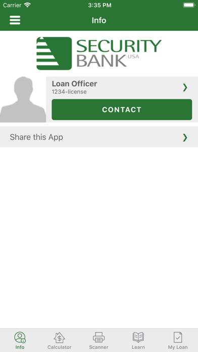 Security Bank USA Mortgage Screenshot