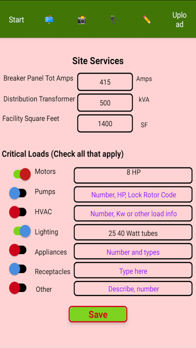 ESF#3 Generator Requirements Screenshot
