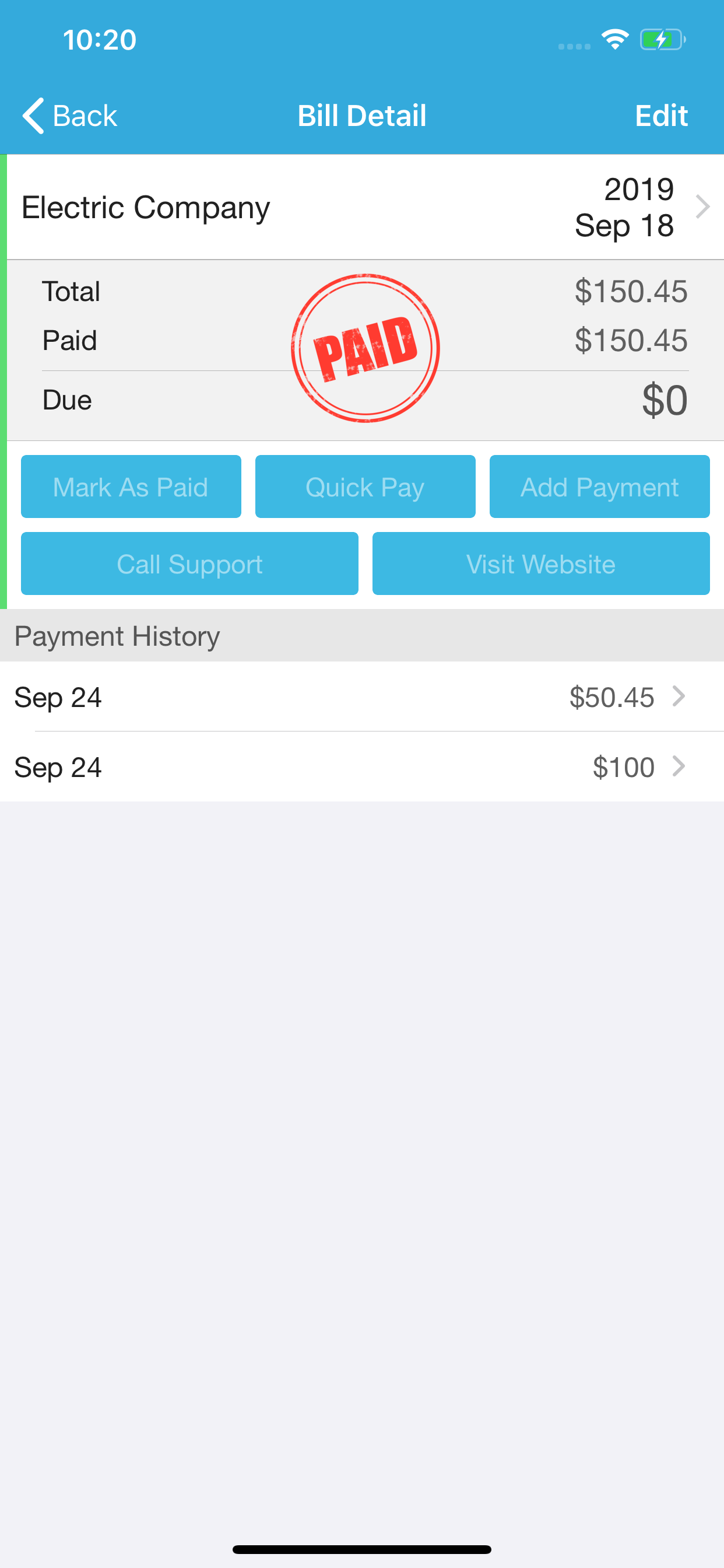 iBill Reminder: Bill Organizer