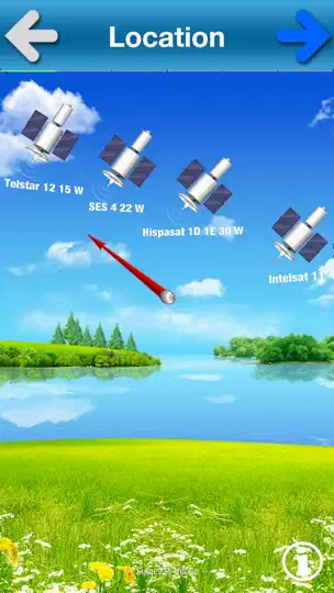 Screenshot von SatCatcher- Satellitenschüssel auf dem iPhone 10
