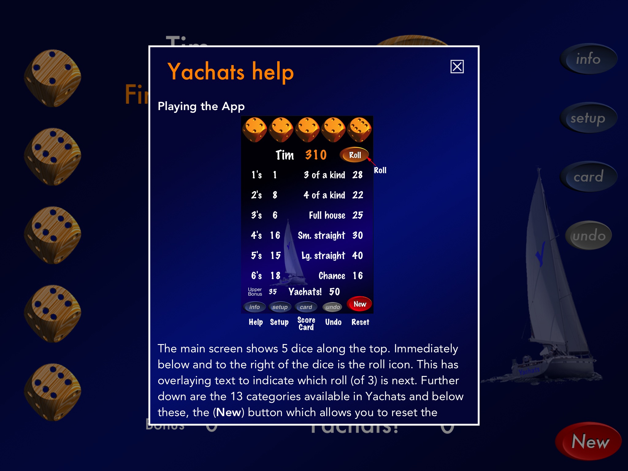 Yachats ( a 5 dice game) screenshot 3