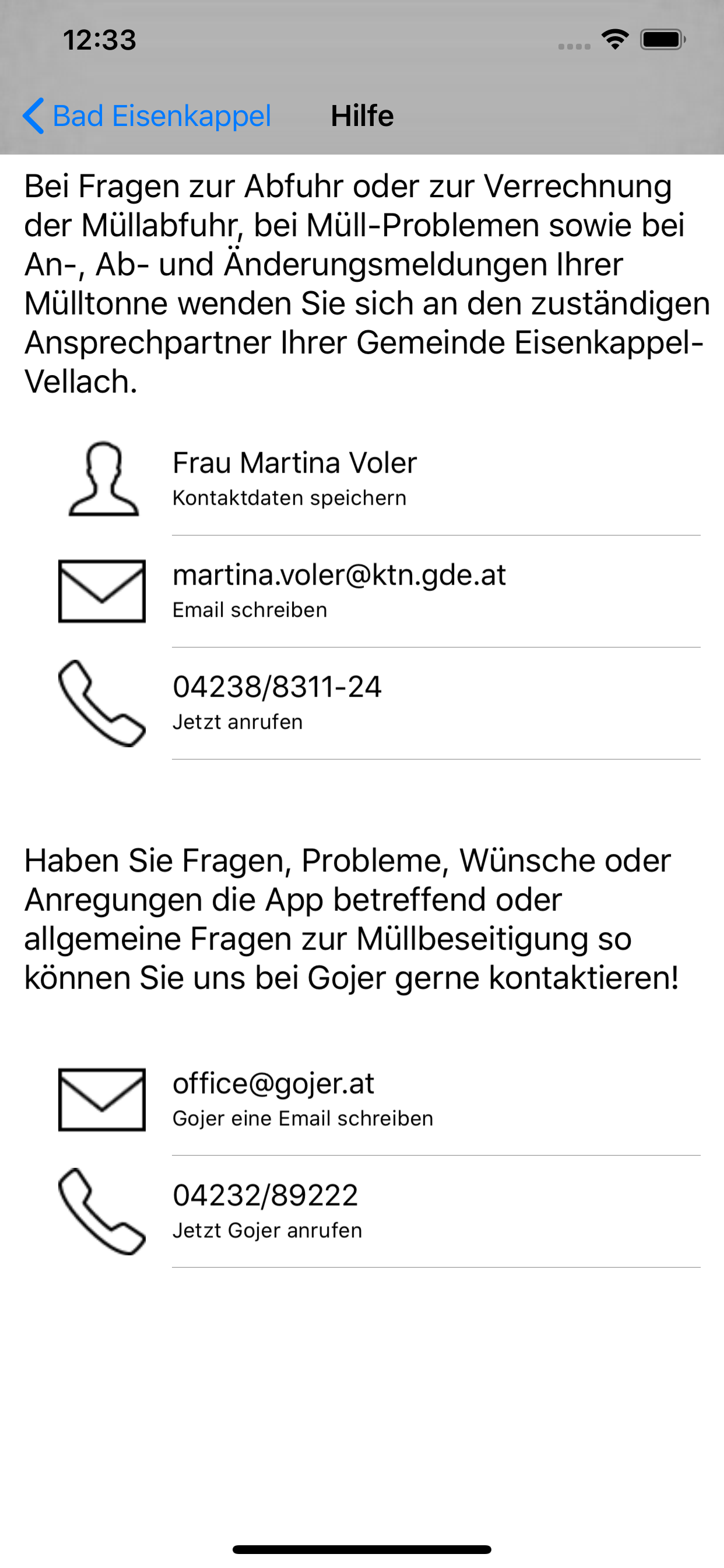 Gojer Abfuhrkalender