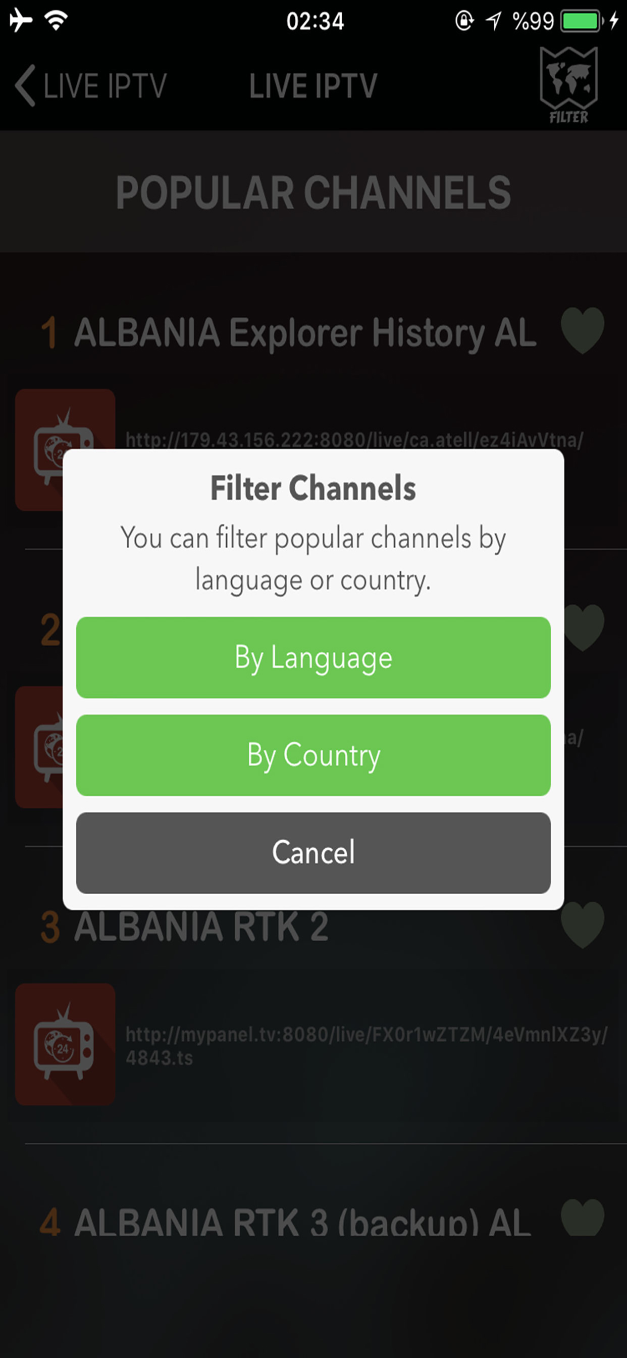 Live IP TV - M3U Stream Player