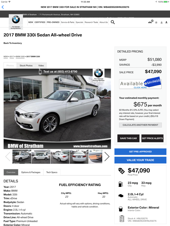 BMW of Stratham iPad screenshot 4 - Shopping app
