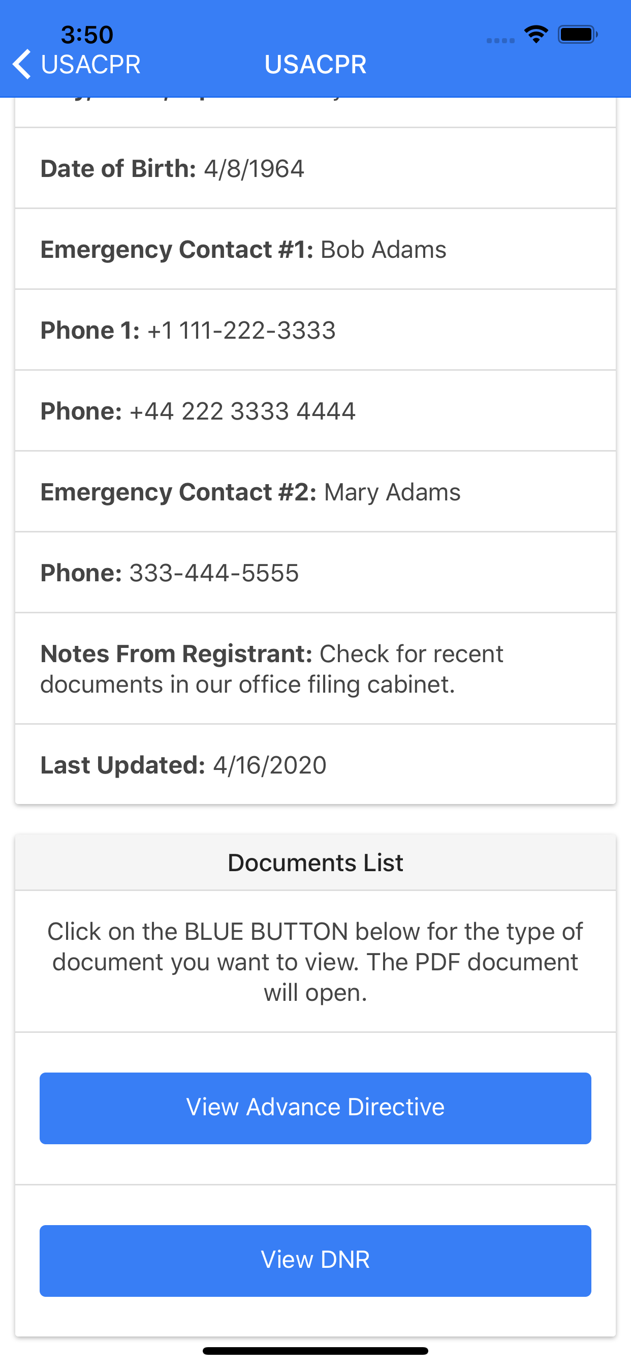 USACPR Emergency Personnel