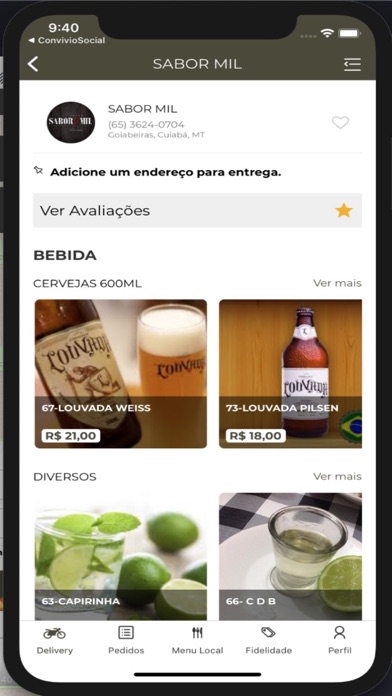 Screenshot #1 pour Restaurante Sabor Mil