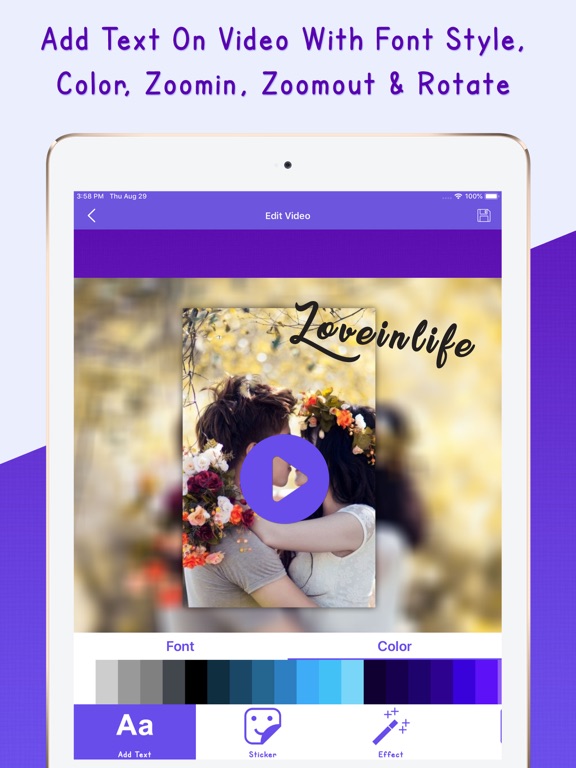 Square Blur Photo Video Editor iPad screenshot