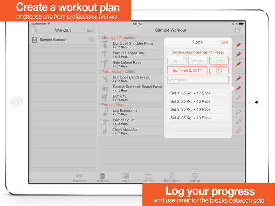 Fitness Point - Workout Exercise Journal & Personal Trainer + Body Tracker screenshot