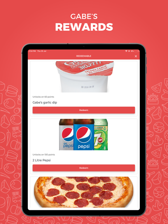 Gabriel Pizza iPad screenshot 3 - Food & Drink app