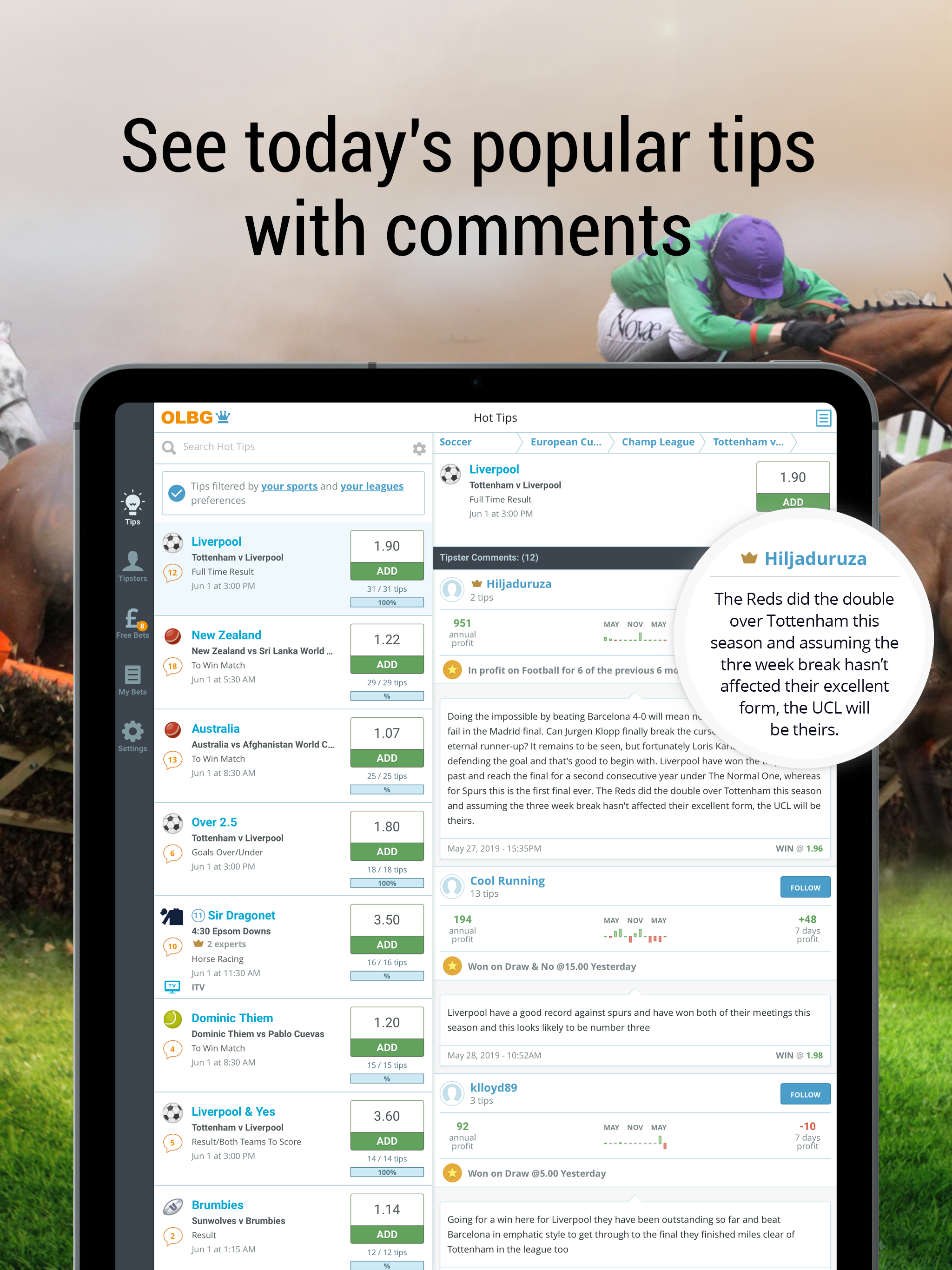 Sports betting tips with OLBG