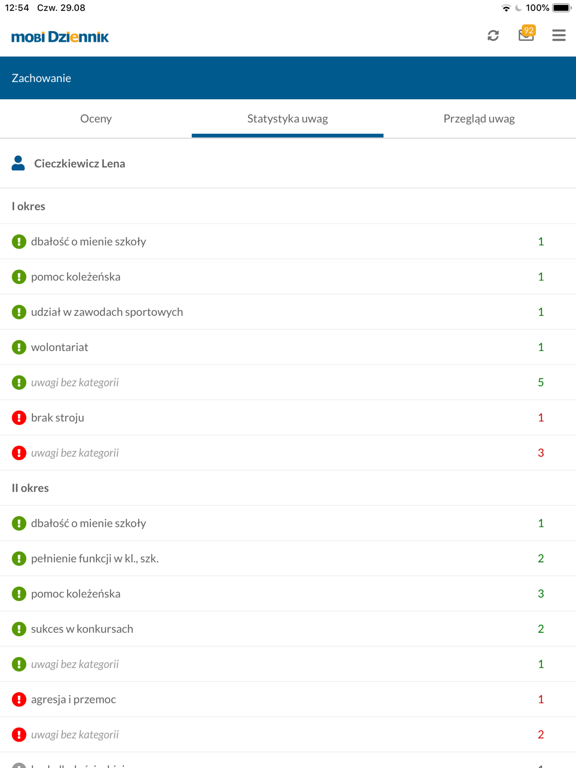 mobiDziennik iPad screenshot 2