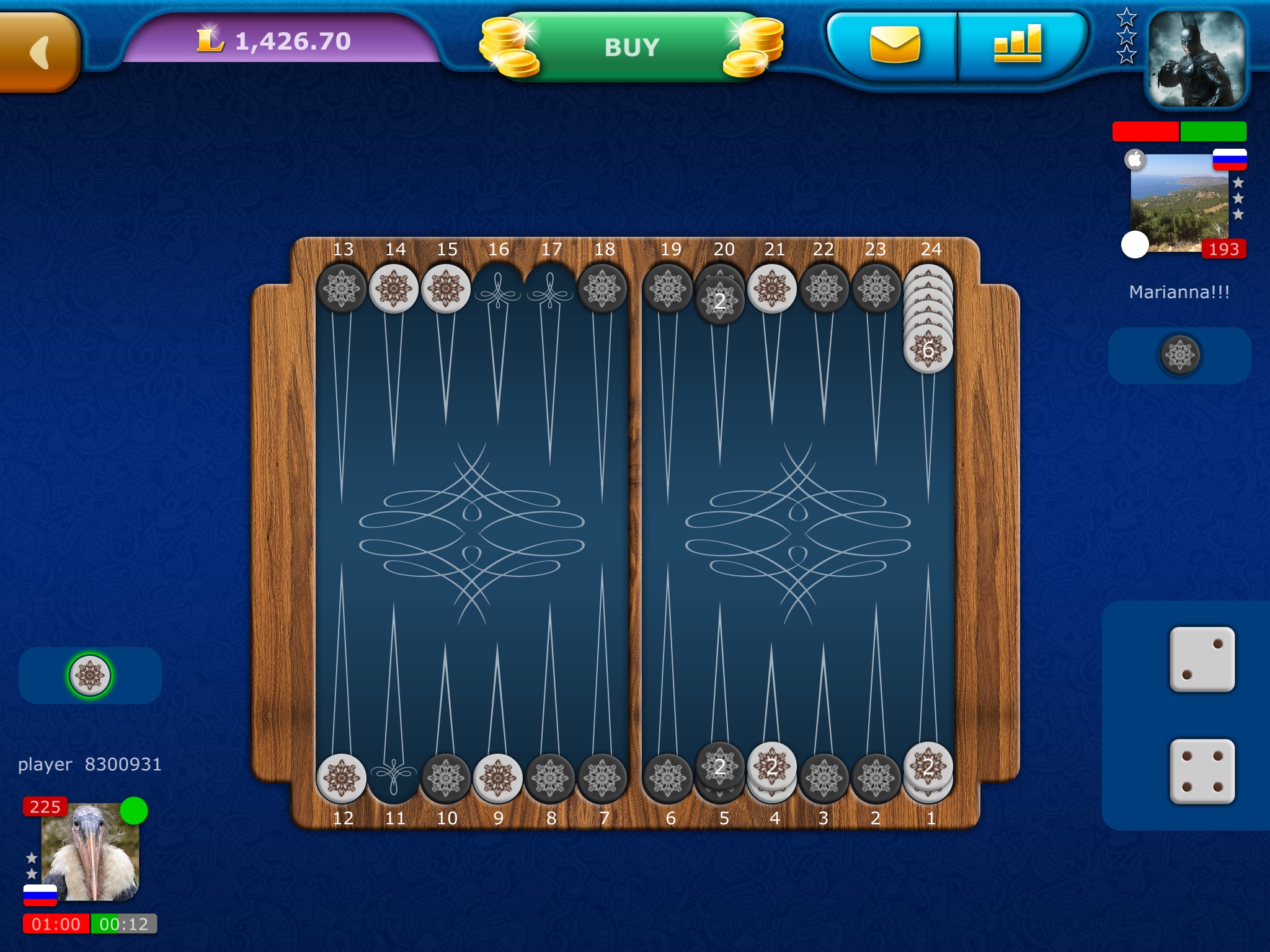Online Backgammon LiveGames screenshot 2