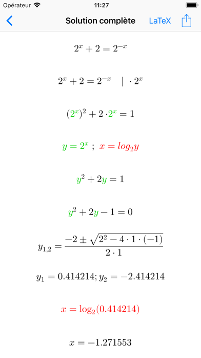 Screenshot #2 pour Equations exponentielles