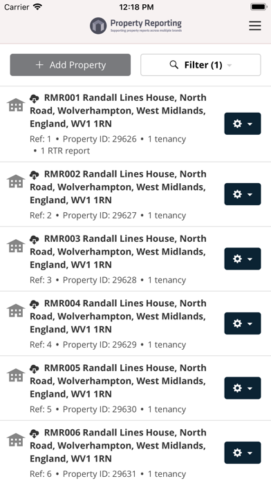 Property Reporting Screenshot