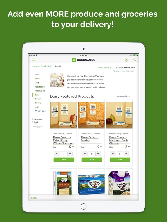 Doorganics iPad screenshot 4 - Food & Drink app