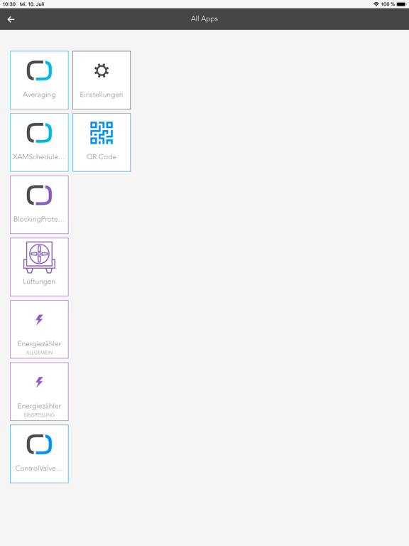 XAMControl.Web iPad screenshot