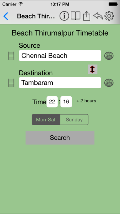 Chennai Local Train Timetable Screenshot
