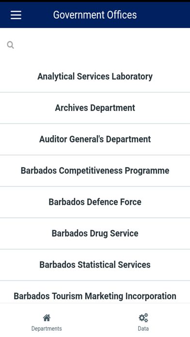 Barbados Government Directory Screenshot