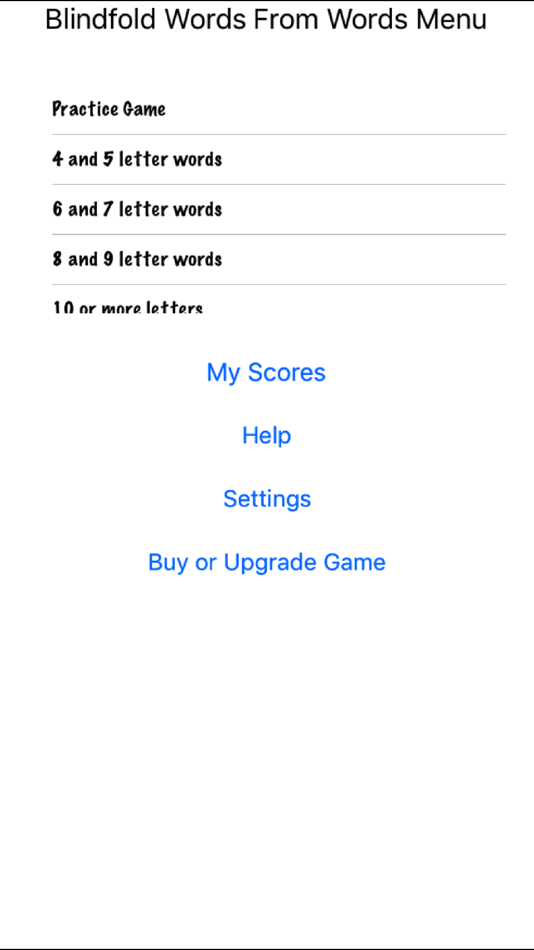 #2. Blindfold Words From Words (iOS) 由: marty schultz
