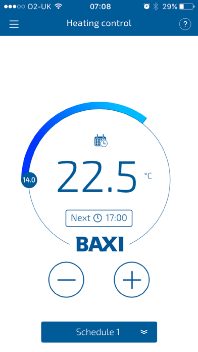 Baxi Thermostat Screenshot