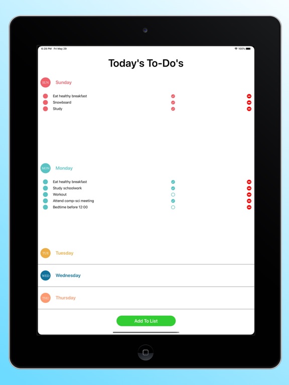 Today's To-Do's iPad screenshot 2 - Productivity app