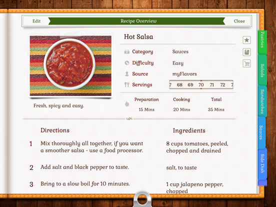 myFlavors™ Cookbook iPad screenshot 5 - Food & Drink app