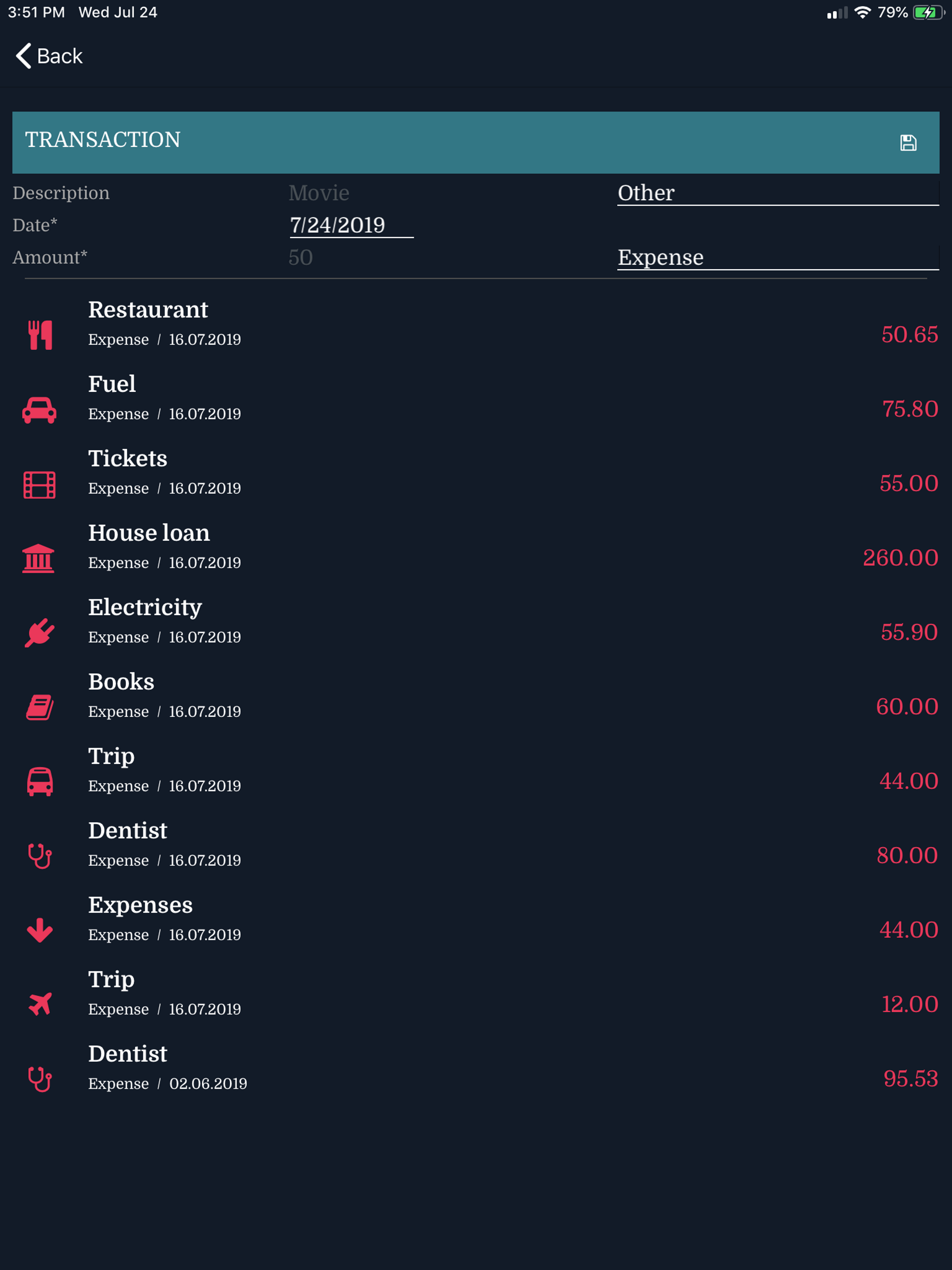 Credit Card Expenses Manager