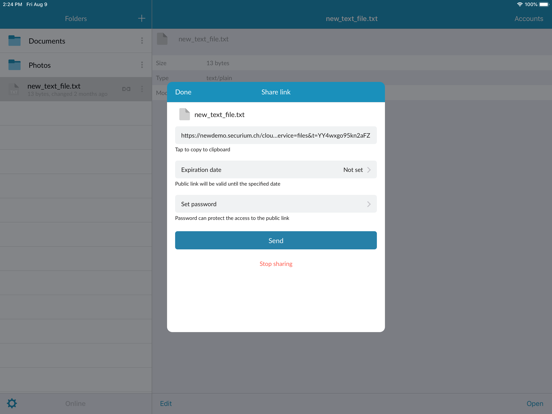 CloudSecurium™ iPad screenshot