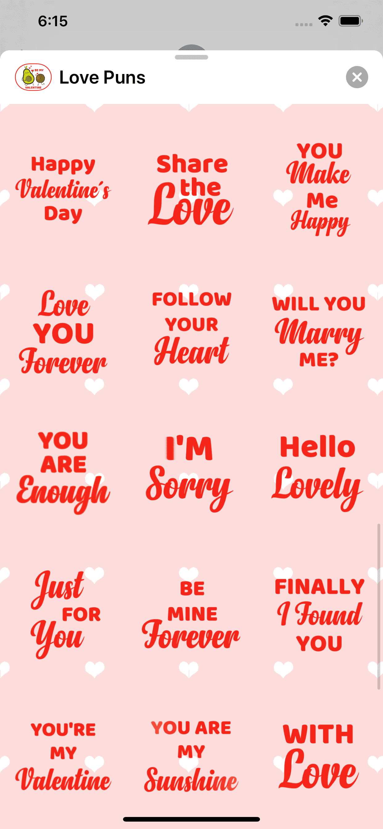 Love Puns: Animated Stickers