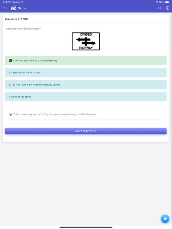 Wyoming DOT Practice Test iPad screenshot