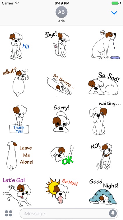 Cute White Boxer Dog Sticker