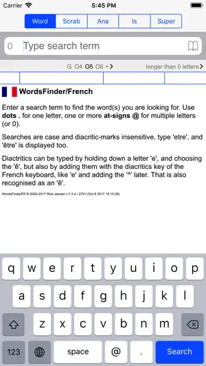 F Words Finder French PRO screenshot 1