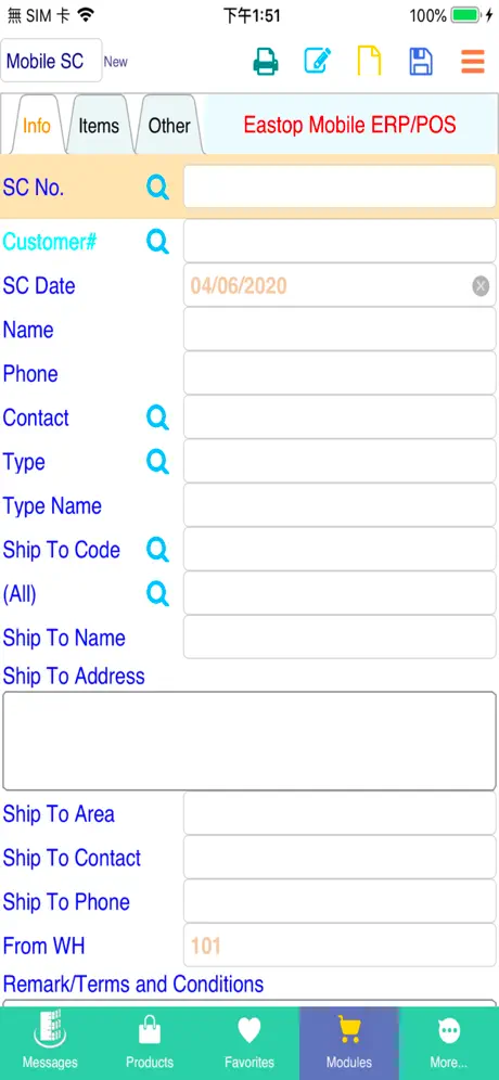 Eastop Mobile ERP System