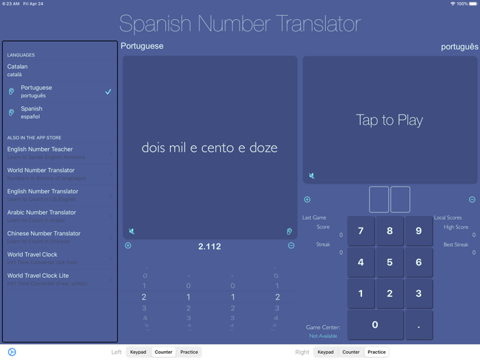 Spanish Numbers Translator