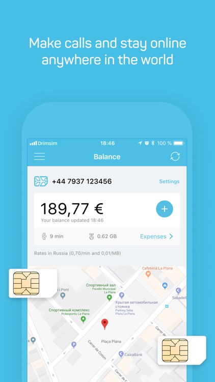 Drimsim — international calls